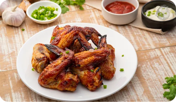 skrzydełka z kurczaka upieczone w air fryer